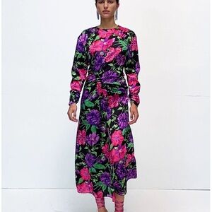 Zara printed midi dress